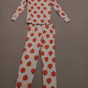 Hanna Andersson Kids Pajama Set - White with Orange Pumpkins